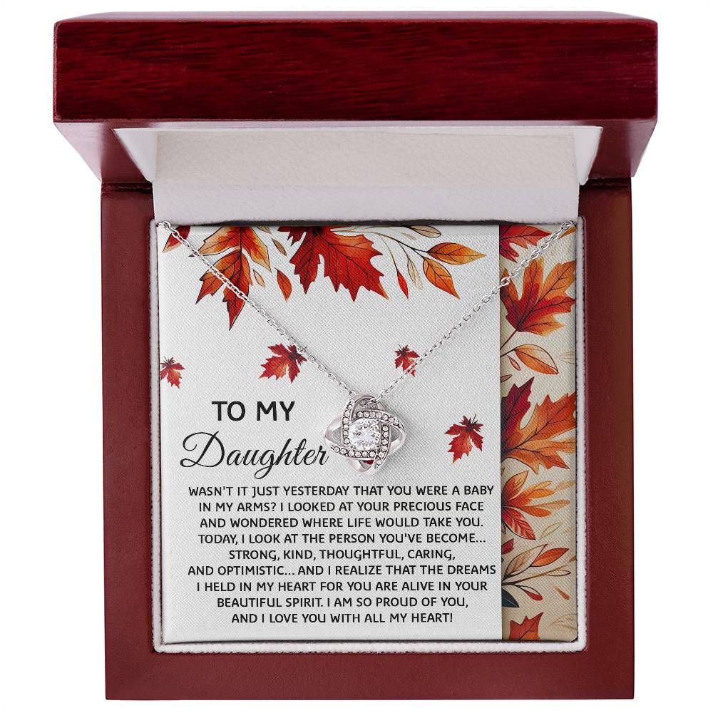 Daughter - Were A Baby Love Knot Necklace