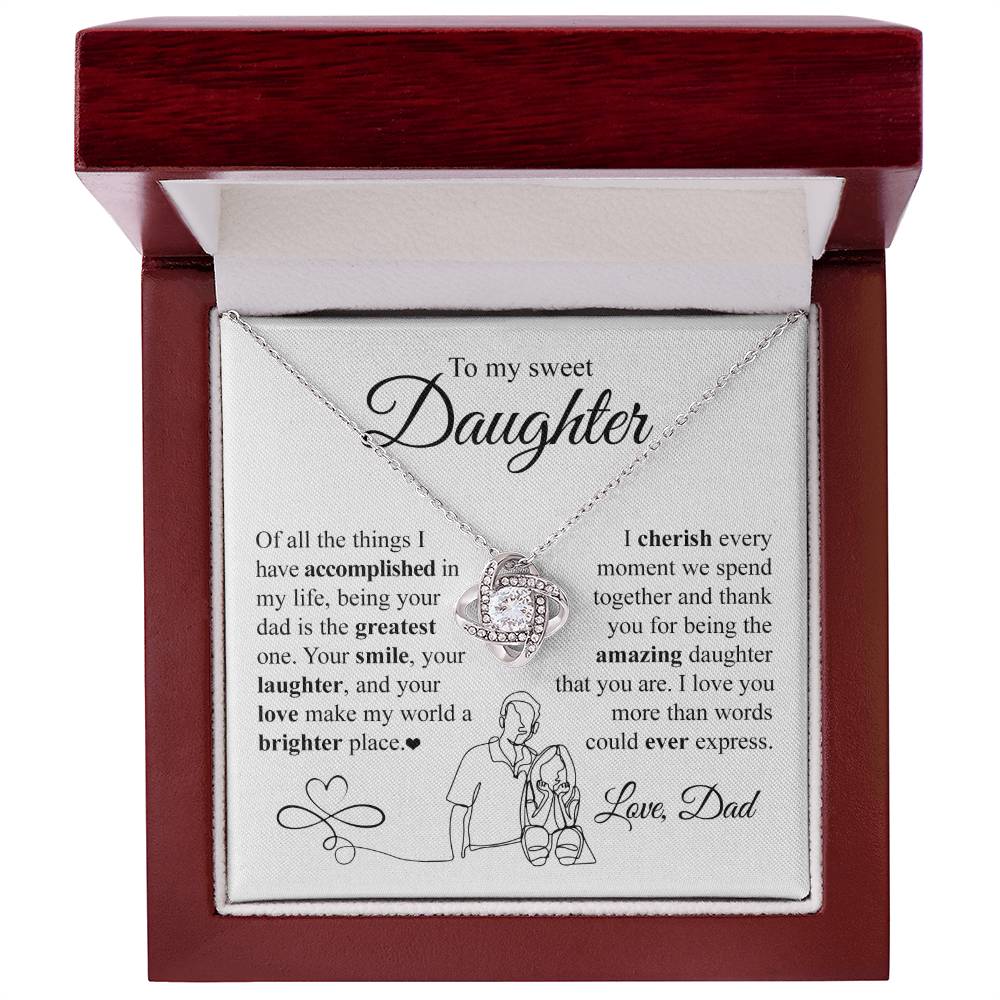 Daughter - More Than Words Love Knot Necklace
