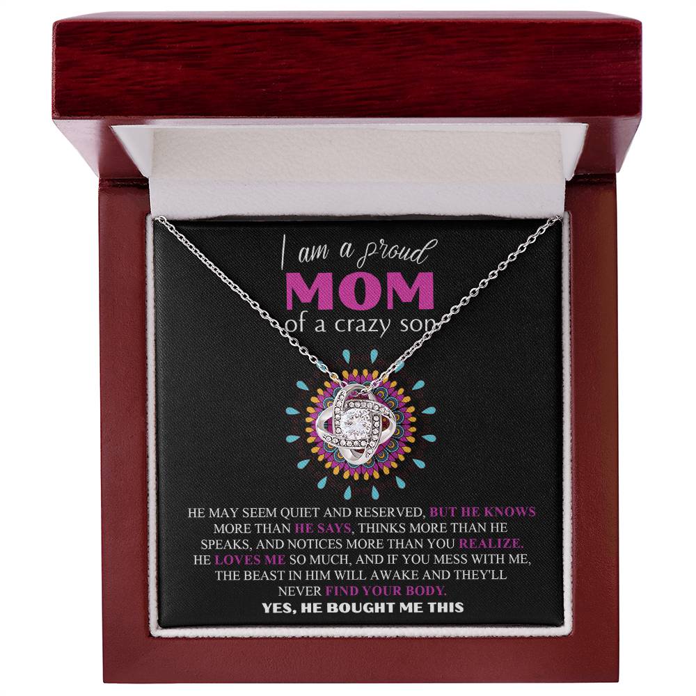Mom - Proud Mom Love Knot Necklace