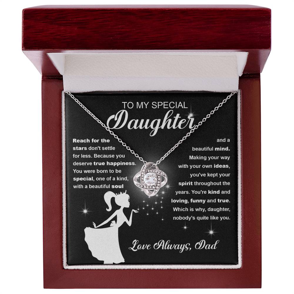 Daughter - Reach For The Stars Love Knot Necklace