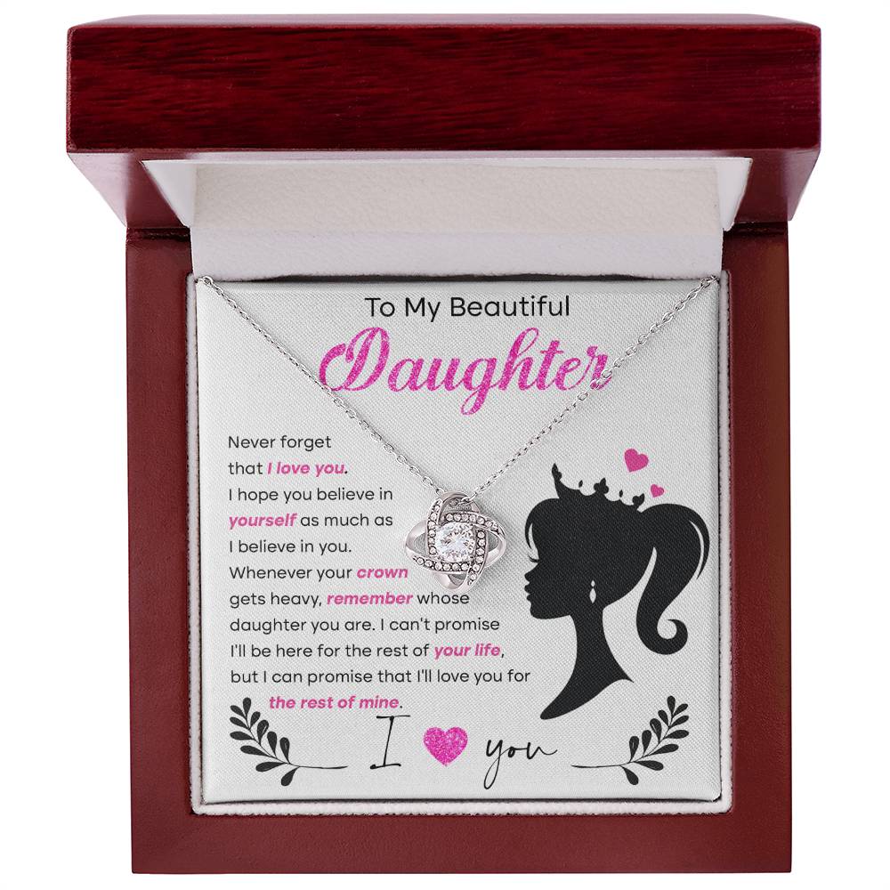 Daughter - Believe In Yourself Love Knot Necklace