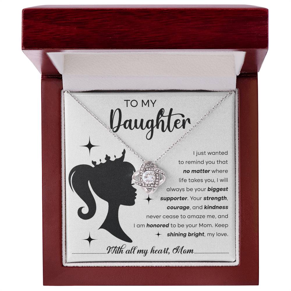 Daughter-Biggest Supporter Love Knot Necklace