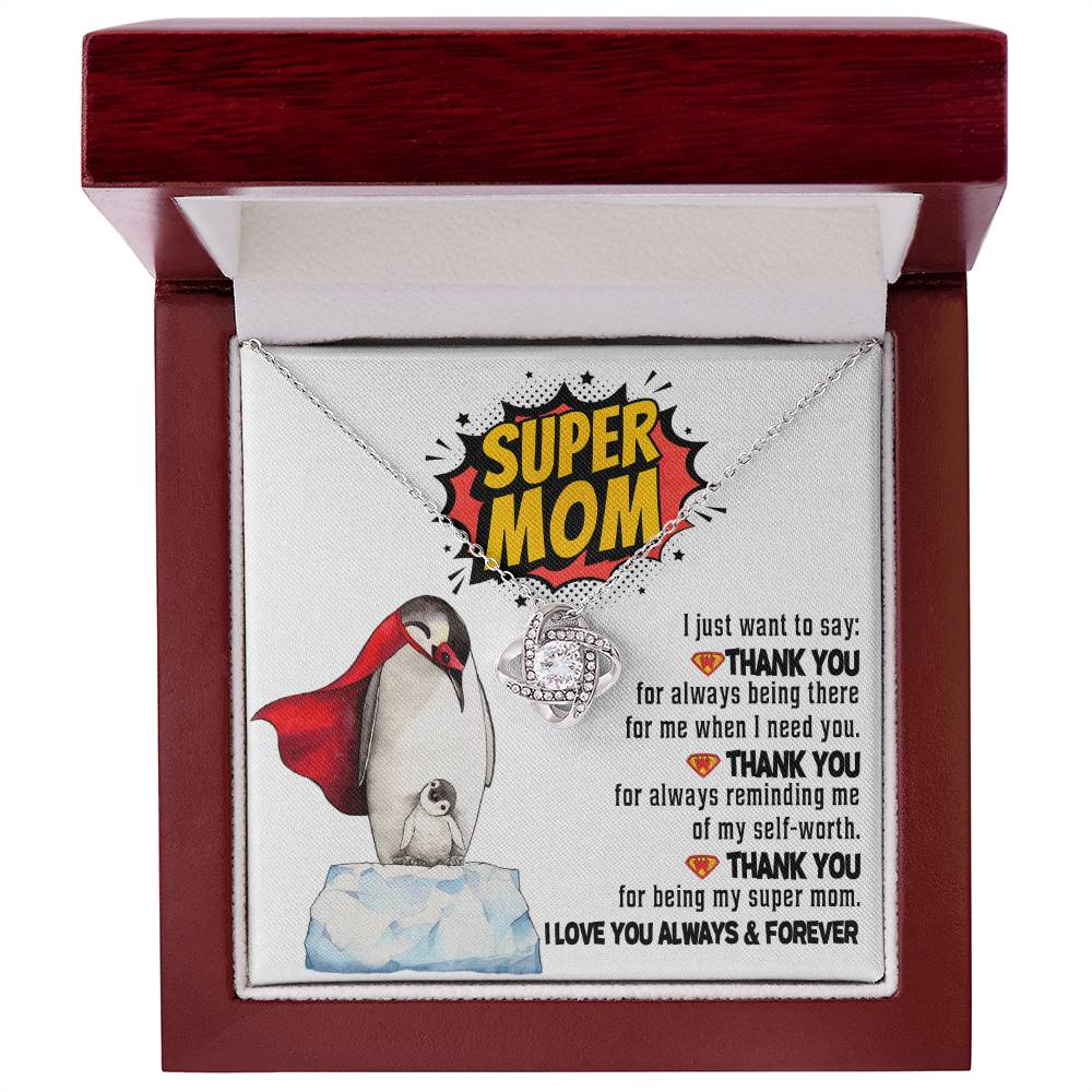 Mom - Supermom Love Knot Necklace