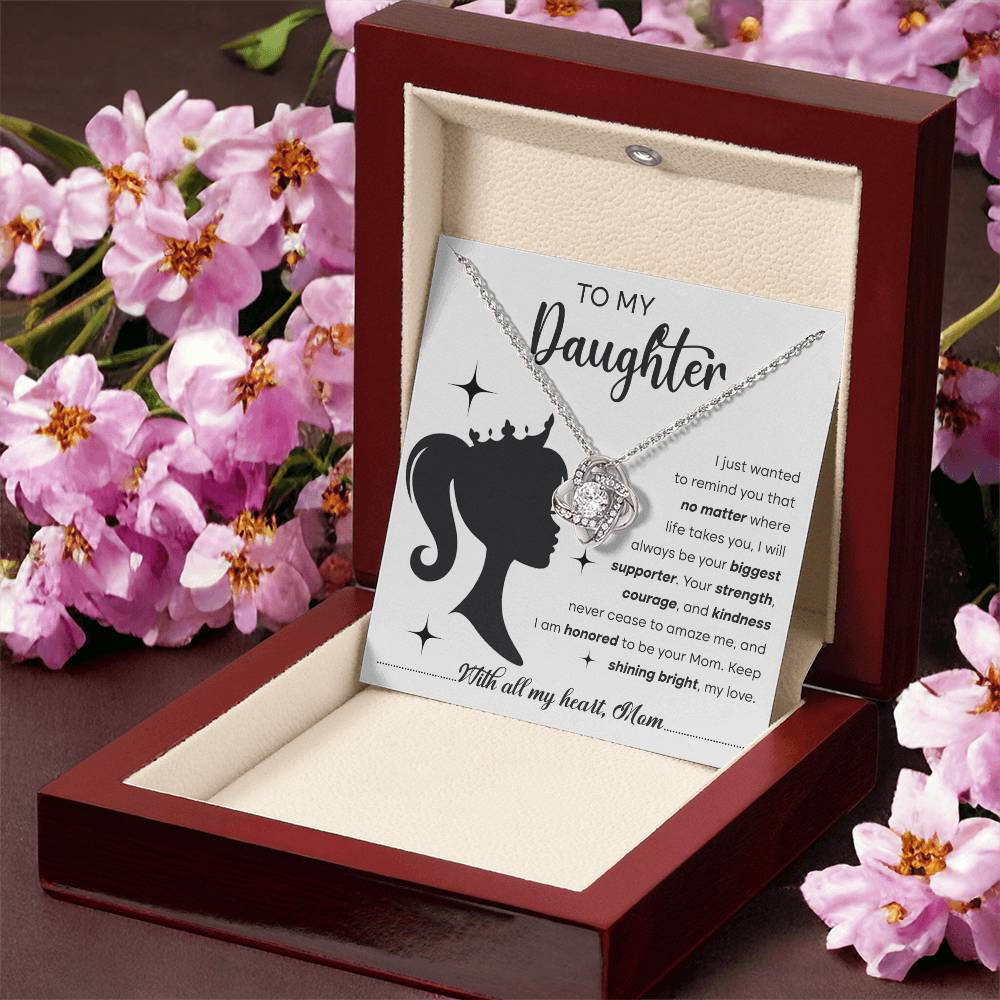 Daughter-Biggest Supporter Love Knot Necklace