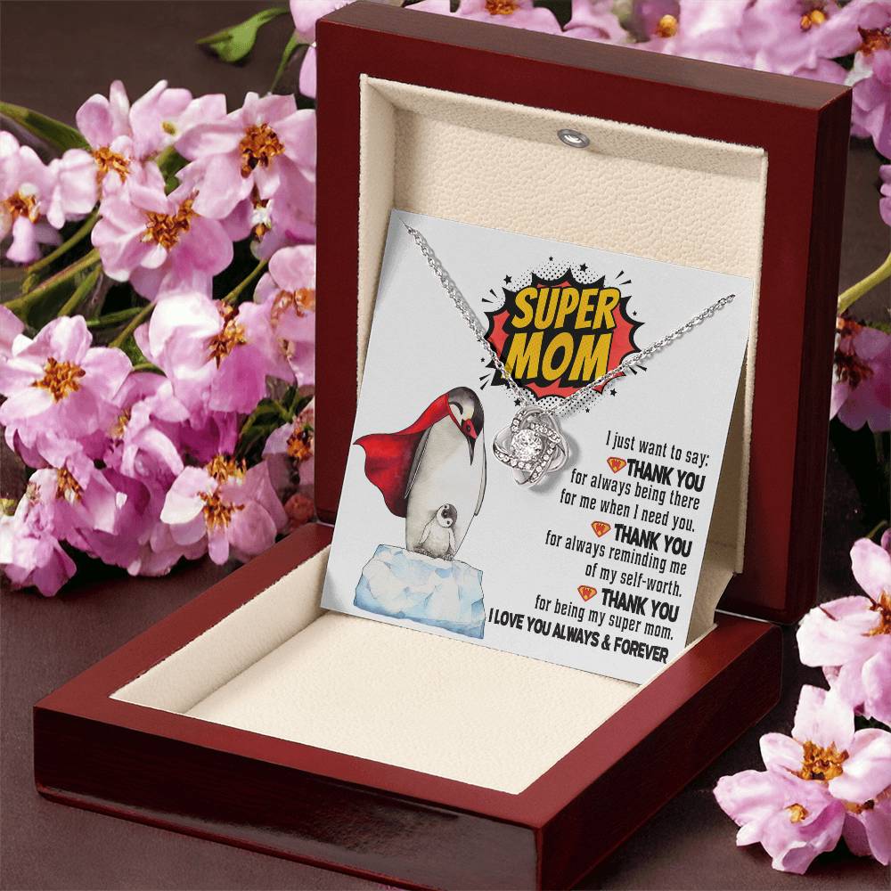 Mom - Supermom Love Knot Necklace
