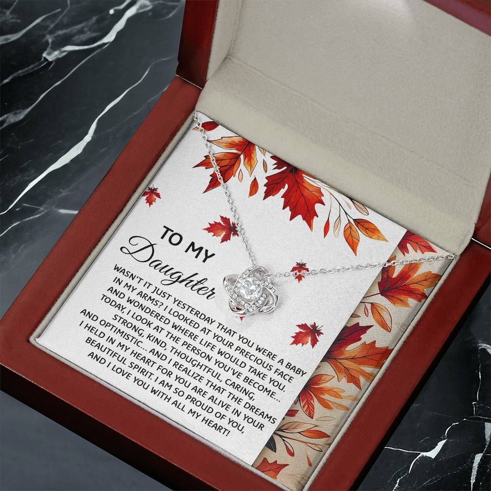 Daughter - Were A Baby Love Knot Necklace