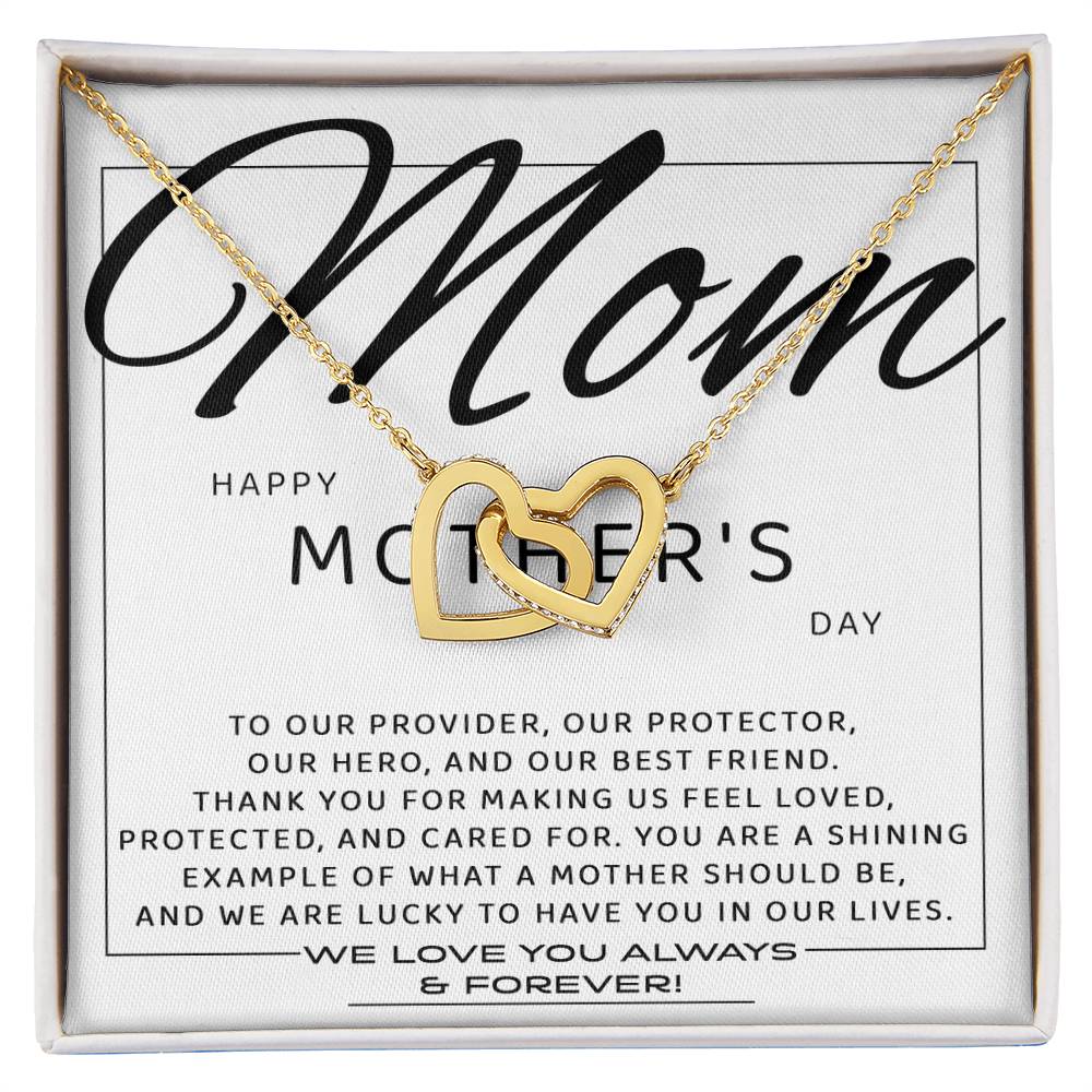 Mom - Our Best Friend Interlocking Hearts Necklace