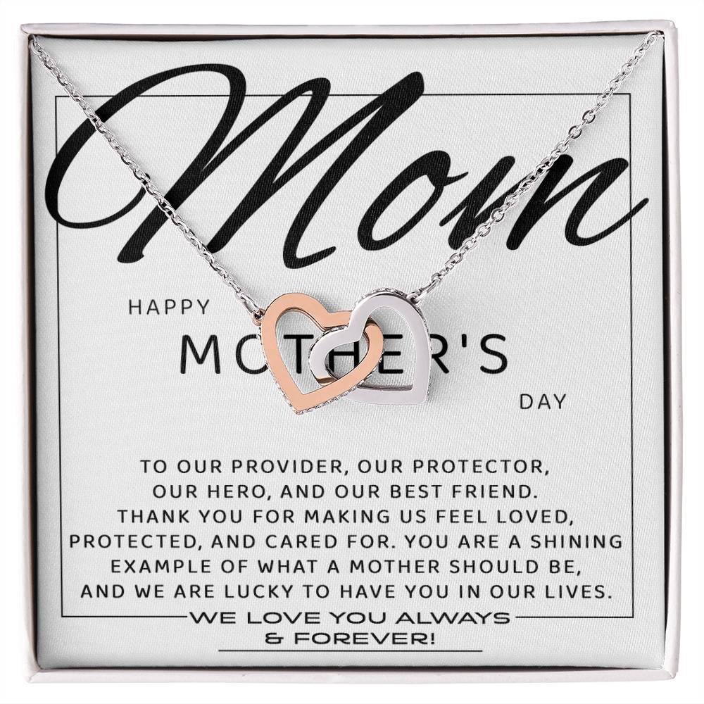 Mom - Our Best Friend Interlocking Hearts Necklace