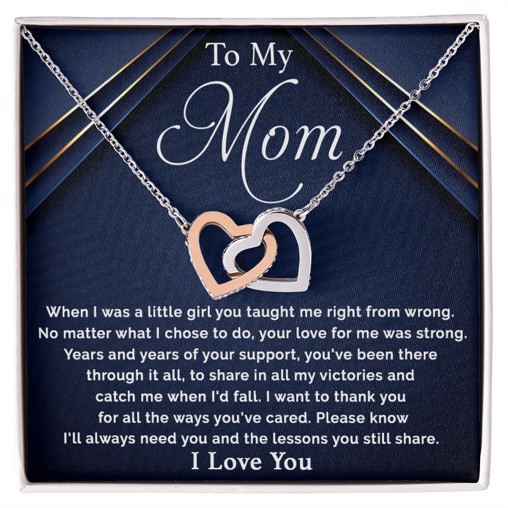 Mom-I'll Always Need You Interlocking Hearts Necklace