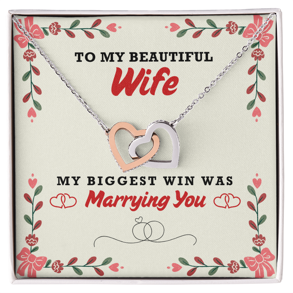 My Beautiful Wife - My Biggest Win - Interlocking Hearts Necklace
