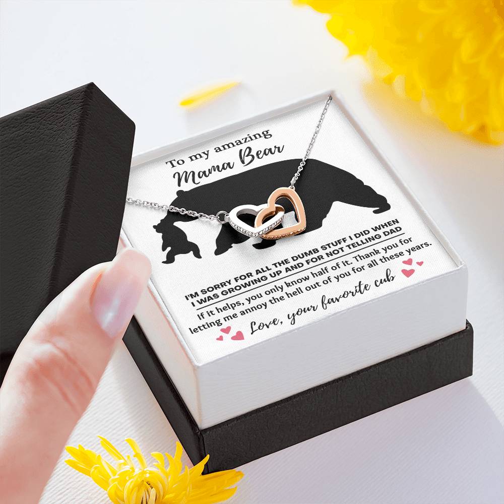 Mom - Not Telling Dad Interlocking Hearts Necklace