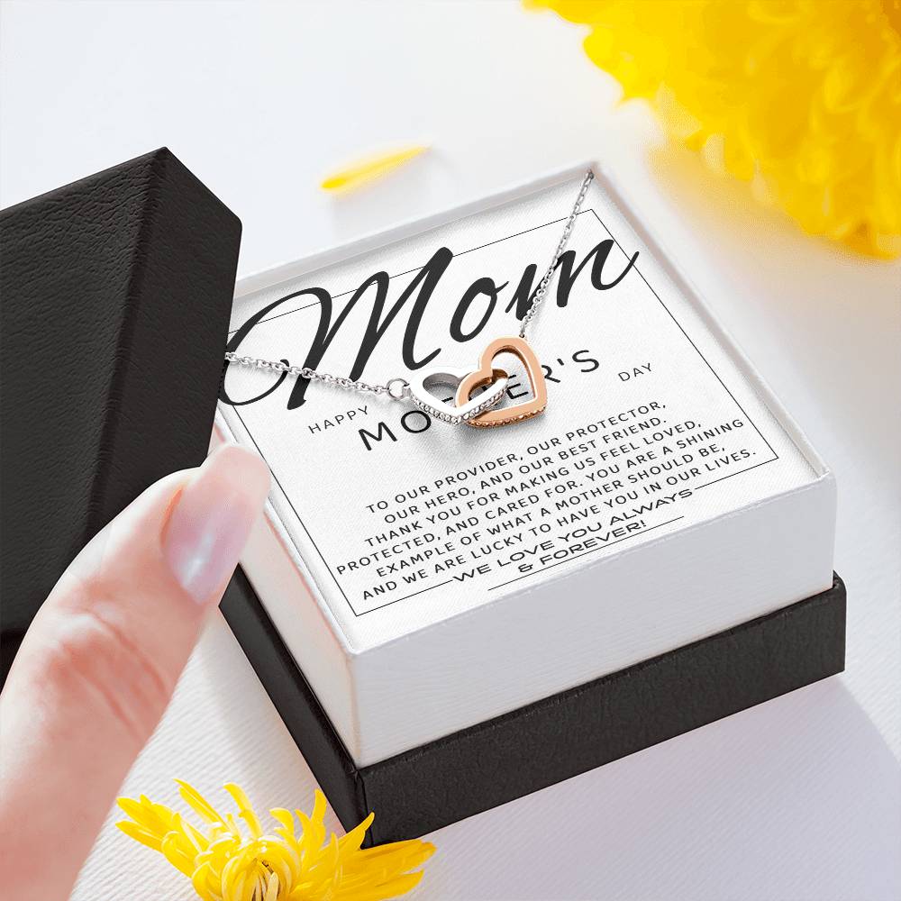 Mom - Our Best Friend Interlocking Hearts Necklace