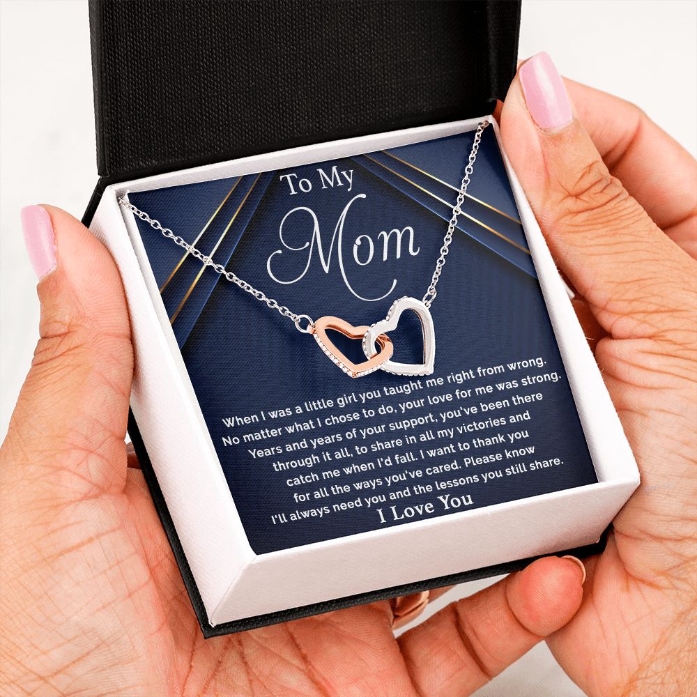 Mom-I'll Always Need You Interlocking Hearts Necklace
