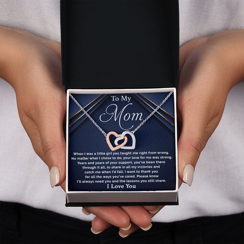 Mom-I'll Always Need You Interlocking Hearts Necklace