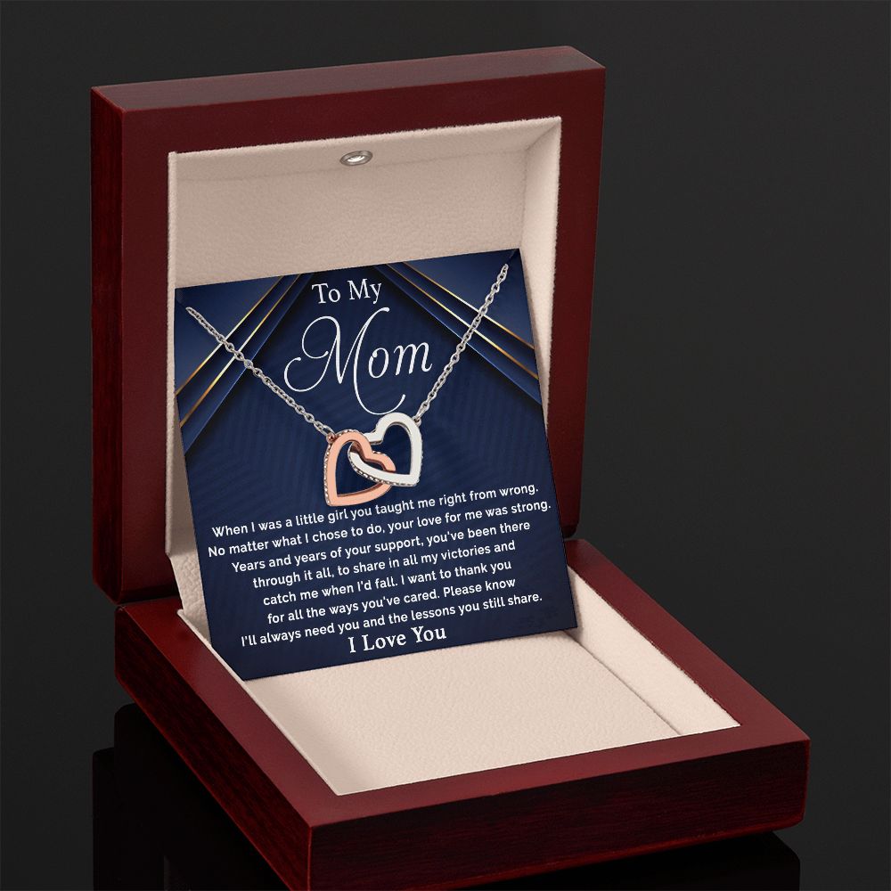 Mom-I'll Always Need You Interlocking Hearts Necklace