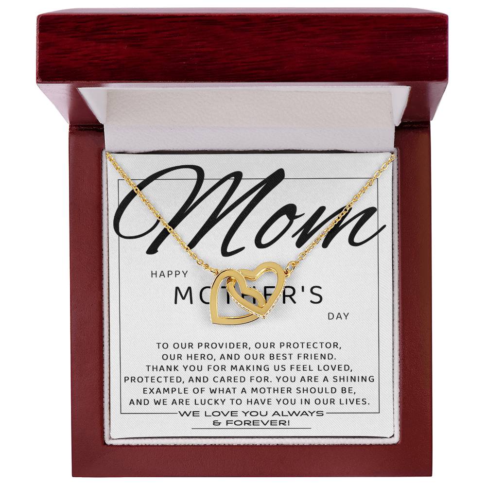 Mom - Our Best Friend Interlocking Hearts Necklace