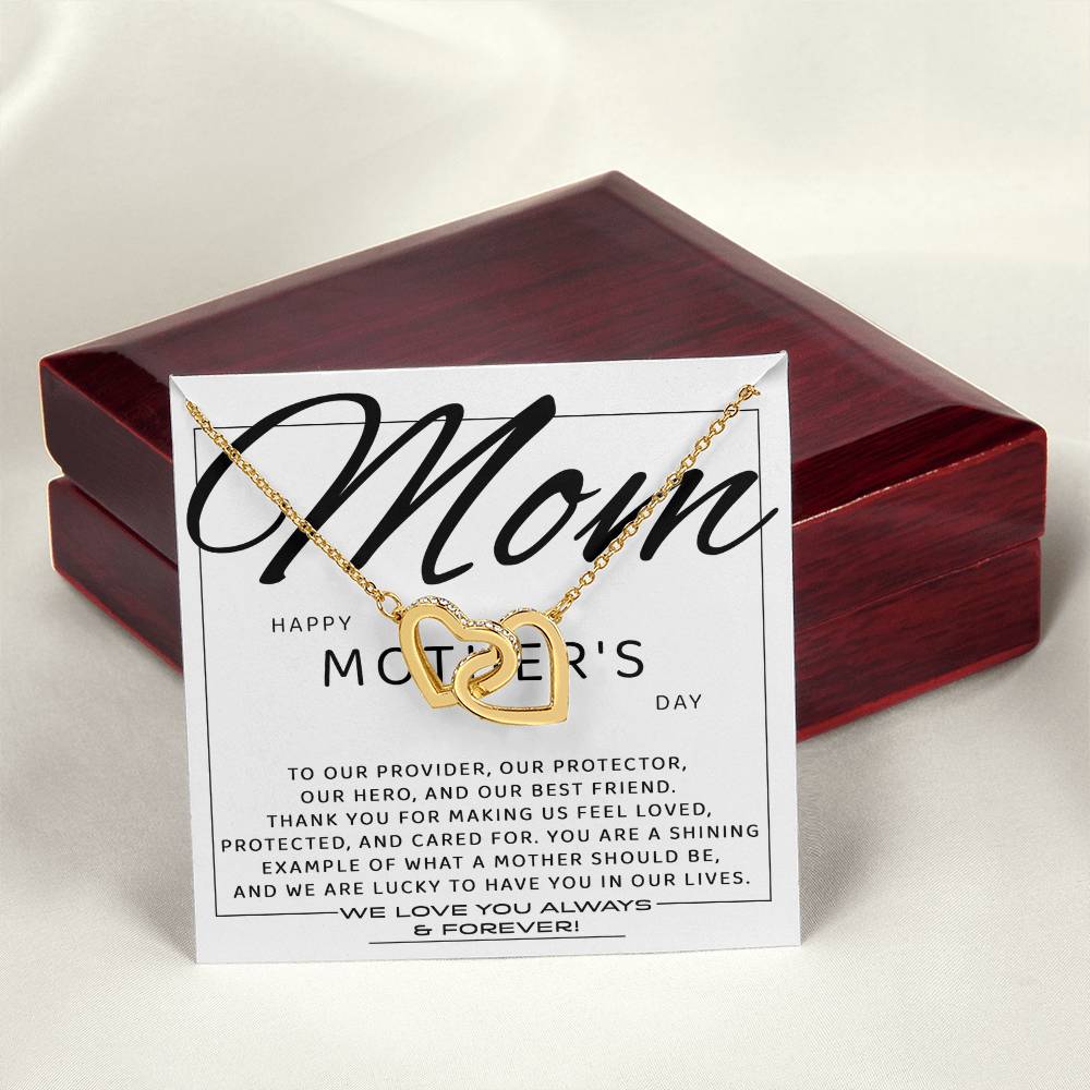 Mom - Our Best Friend Interlocking Hearts Necklace