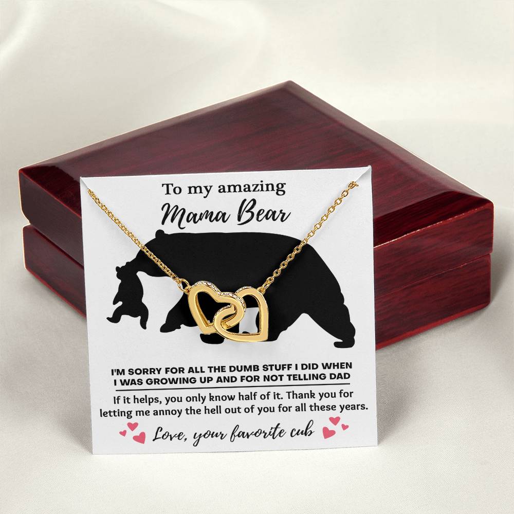 Mom - Not Telling Dad Interlocking Hearts Necklace