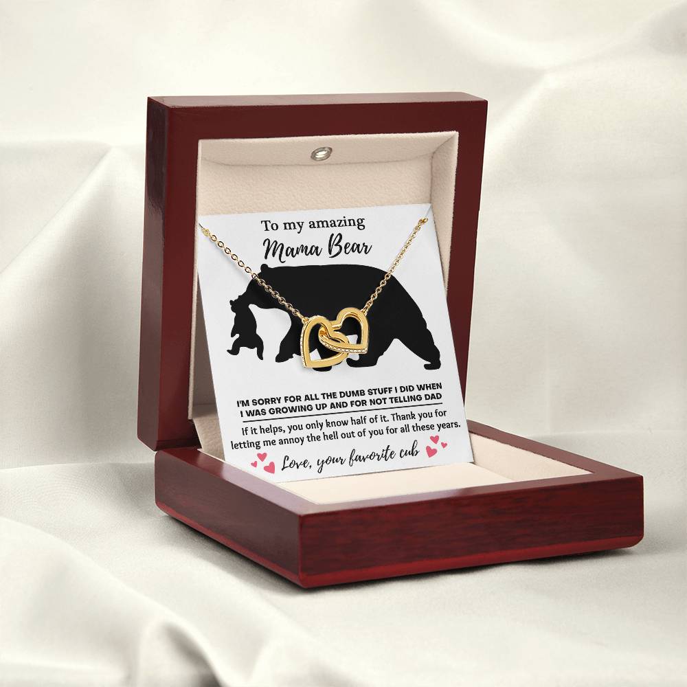 Mom - Not Telling Dad Interlocking Hearts Necklace