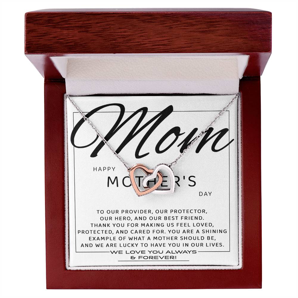 Mom - Our Best Friend Interlocking Hearts Necklace