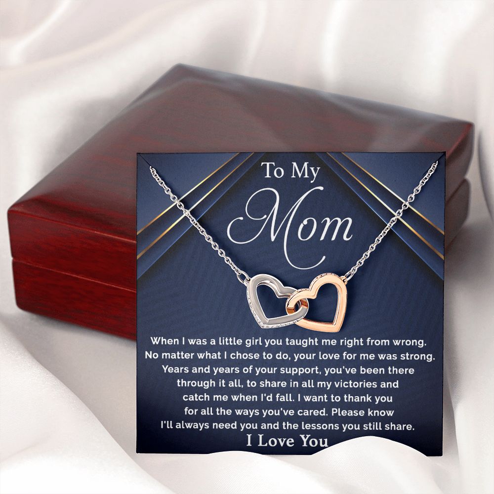 Mom-I'll Always Need You Interlocking Hearts Necklace