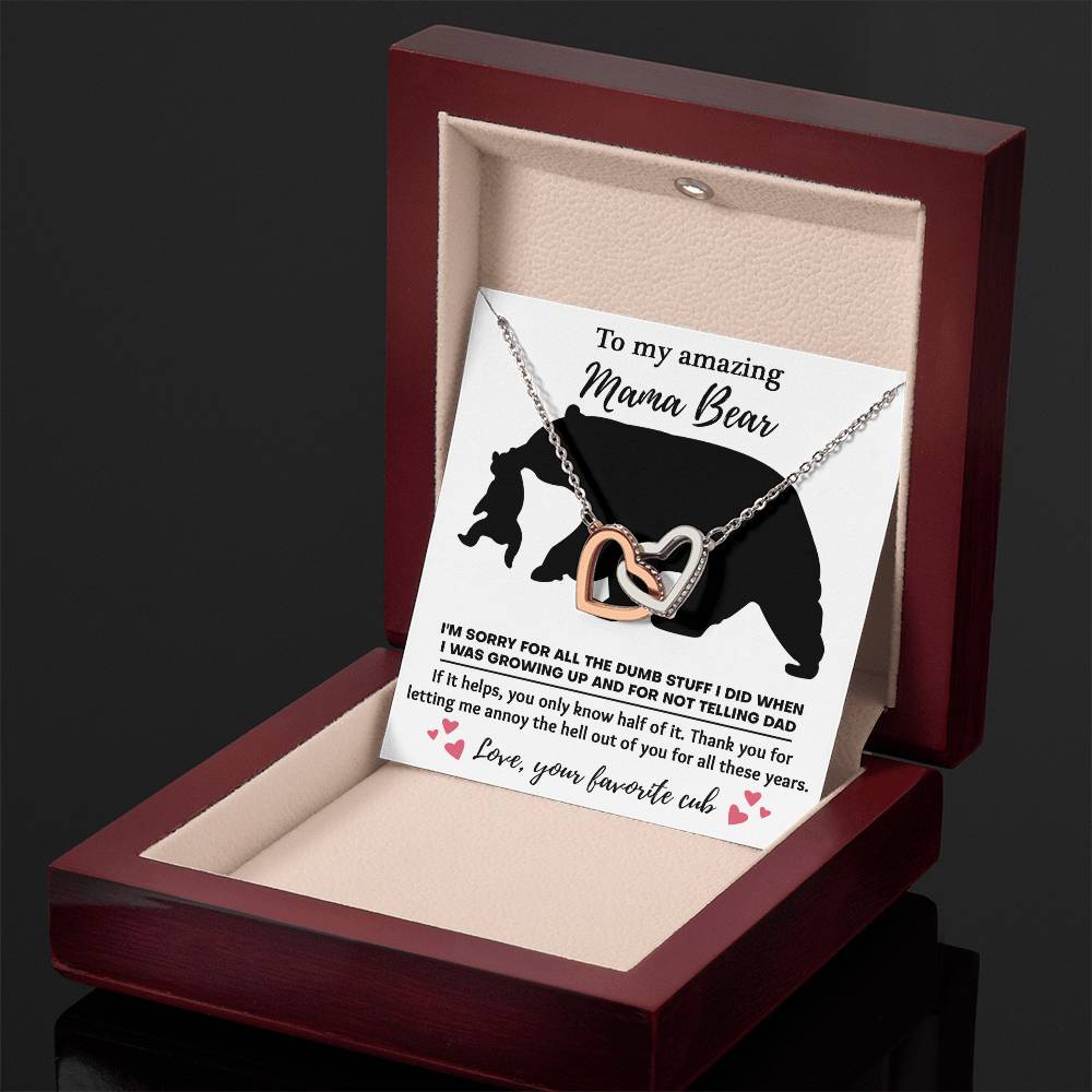 Mom - Not Telling Dad Interlocking Hearts Necklace