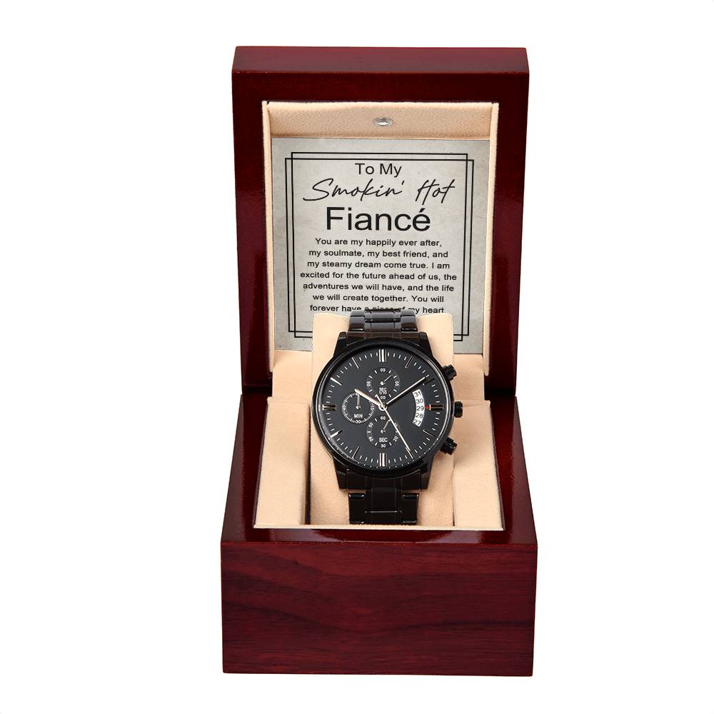 Fiancé-Smoking Hot Black Chronograph Watch