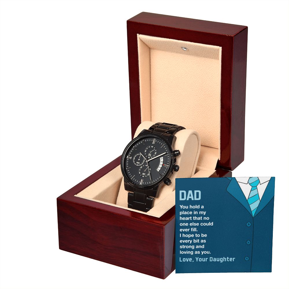 Dad-You Hold A Place In My Heart-Black Chronograph Watch
