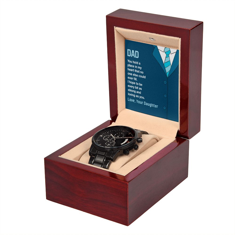 Dad-You Hold A Place In My Heart-Black Chronograph Watch