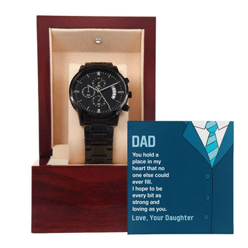 Dad-You Hold A Place In My Heart-Black Chronograph Watch