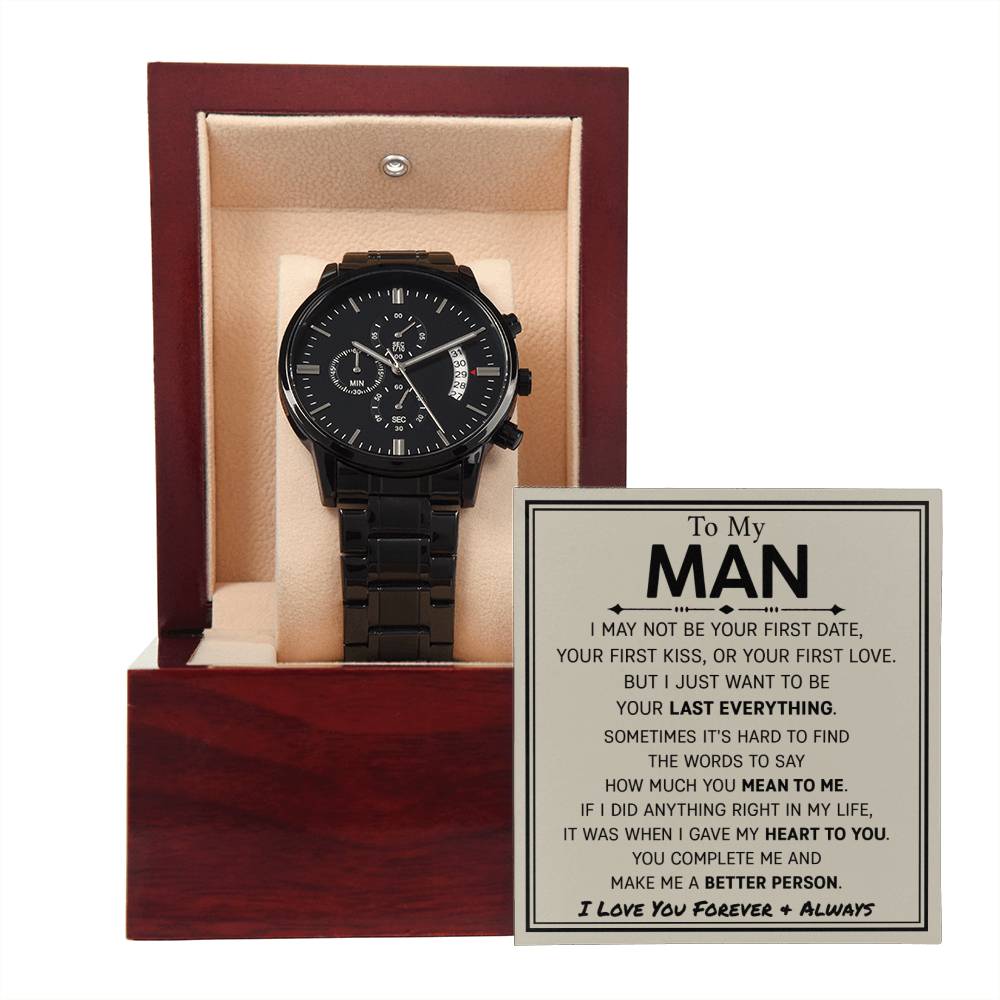 Boyfriend-Last Everything Black Chronograph Watch