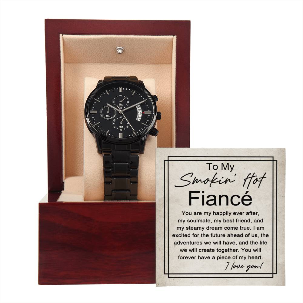 Fiancé-Smoking Hot Black Chronograph Watch