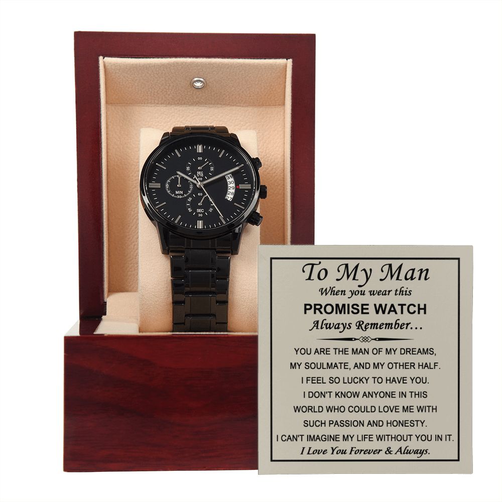 My Man-Promise Watch Black Chronograph Watch