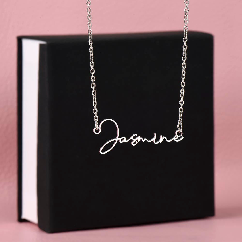 For Her - Happy Holidays Signature Name Necklace