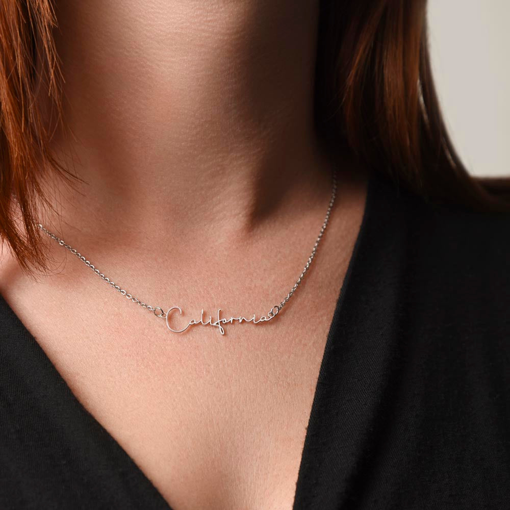 Wife - Biggest Win Signature Name Necklace