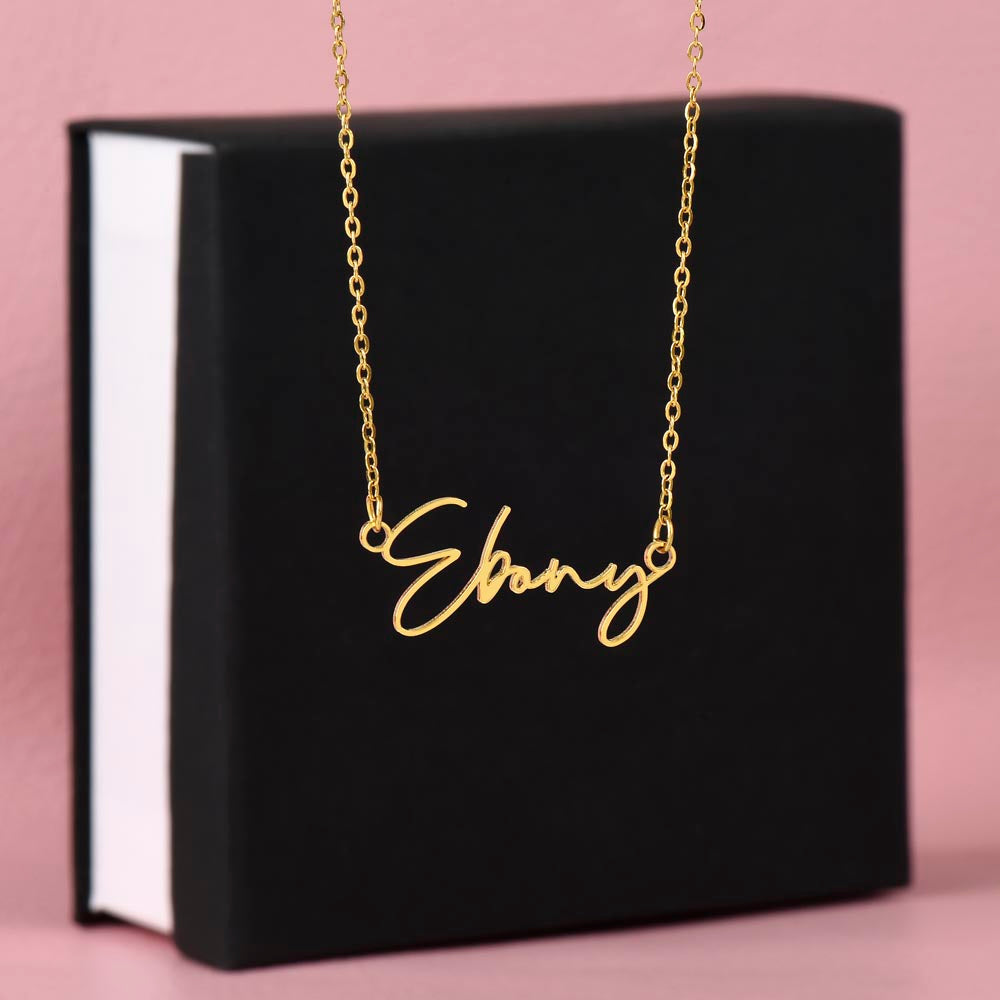 Wife - Biggest Win Signature Name Necklace