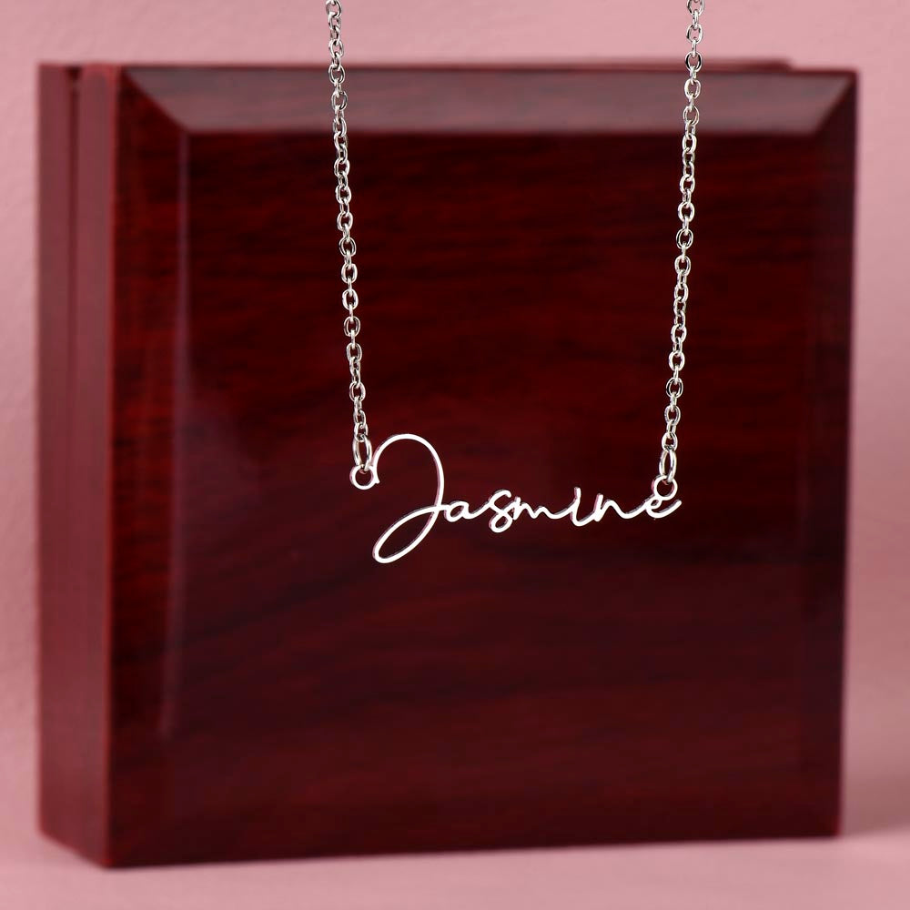 Wife - Biggest Win Signature Name Necklace