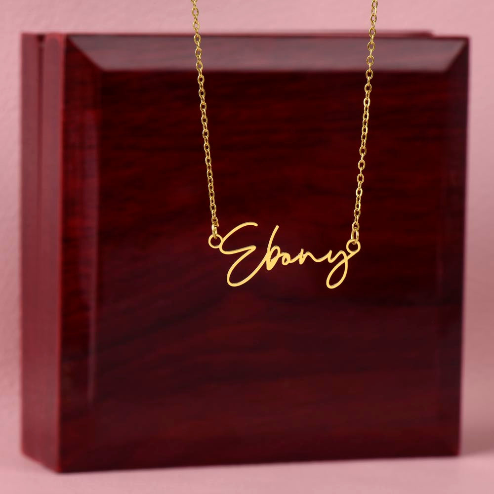 Wife - Biggest Win Signature Name Necklace