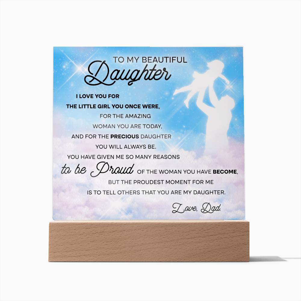 Daughter- Little Girl Acrylic Square Plaque