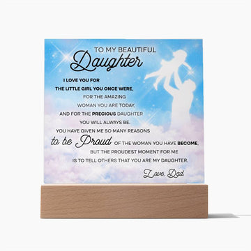 Daughter- Little Girl Acrylic Square Plaque