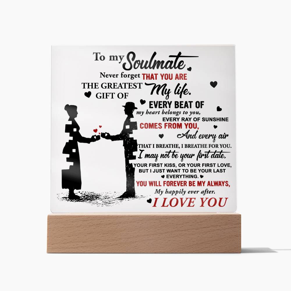 Wife - Breathe For You Acrylic Square Plaque