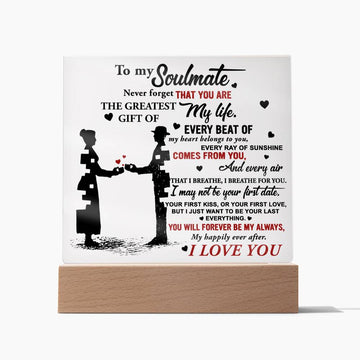 Wife - Breathe For You Acrylic Square Plaque