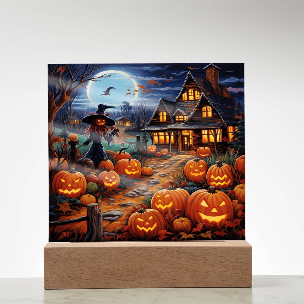Halloween Home Square Acrylic Plaque