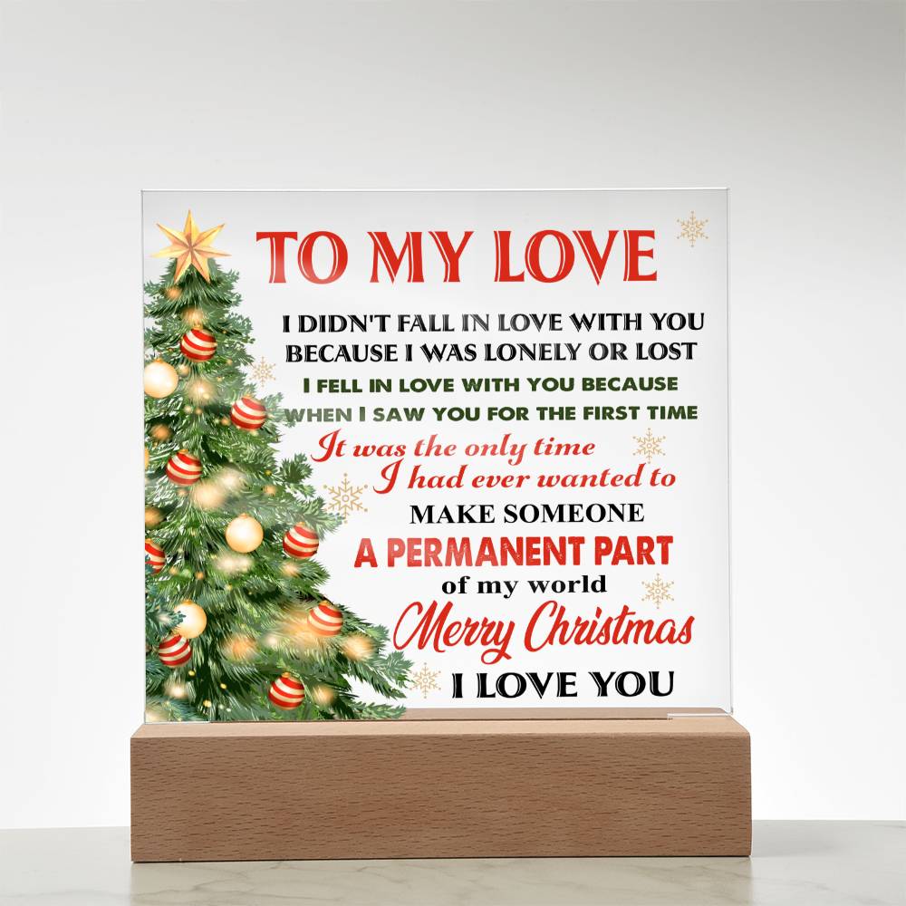 Wife - First Time Acrylic Square Plaque