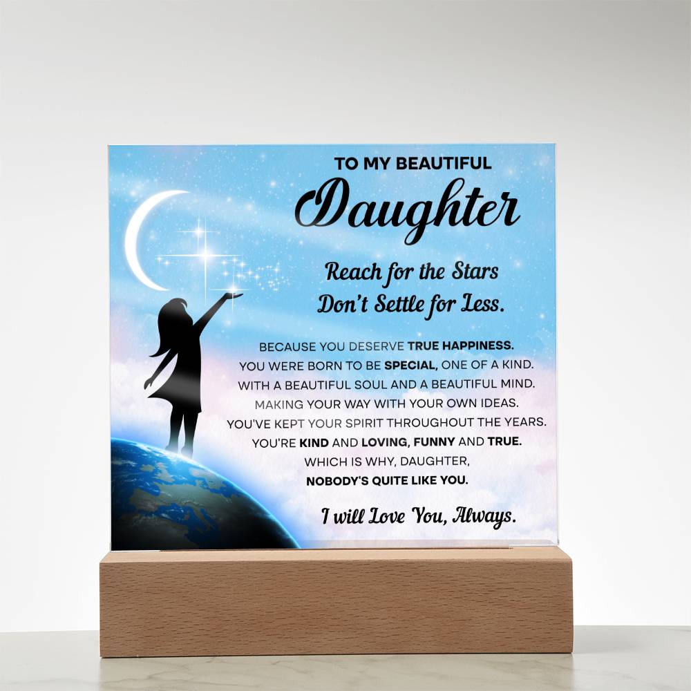 Daughter - Kind & Loving Acrylic Square Plaque