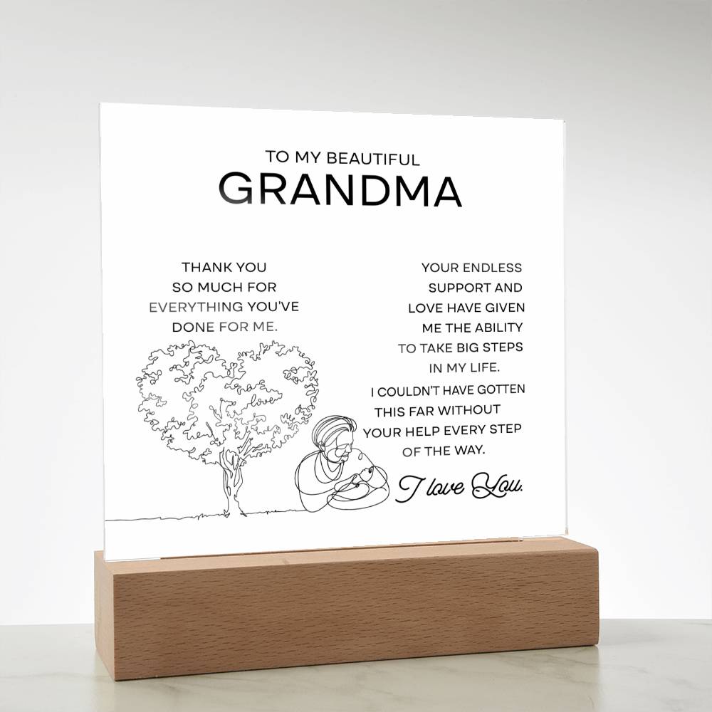 Grandma-Your Endless Support Acrylic Square Plaque