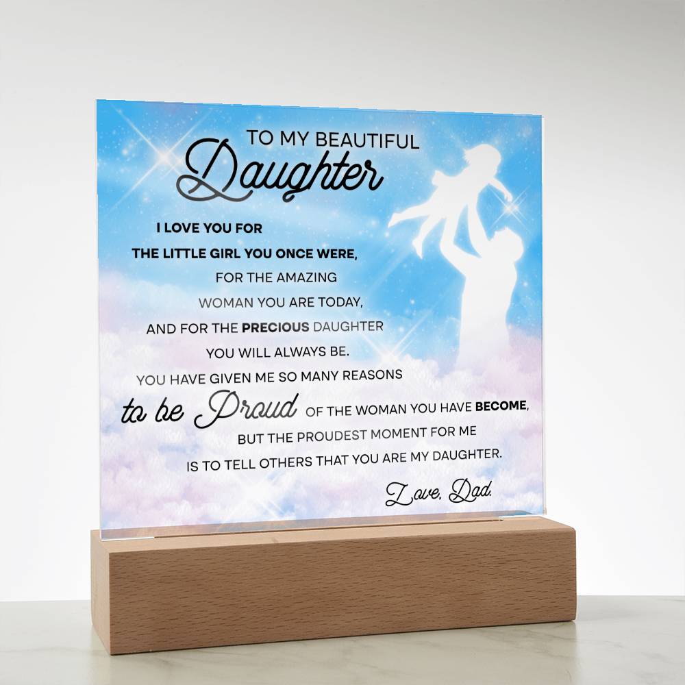 Daughter- Little Girl Acrylic Square Plaque