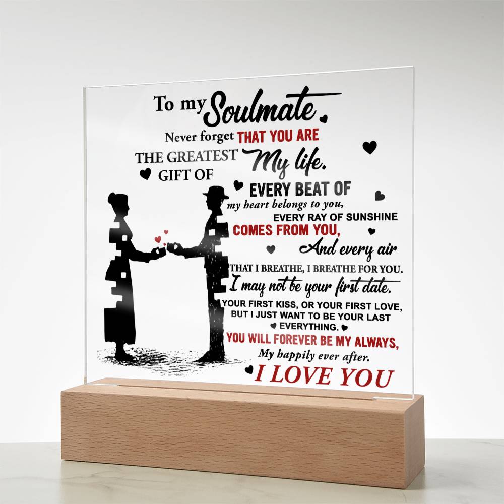 Wife - Breathe For You Acrylic Square Plaque