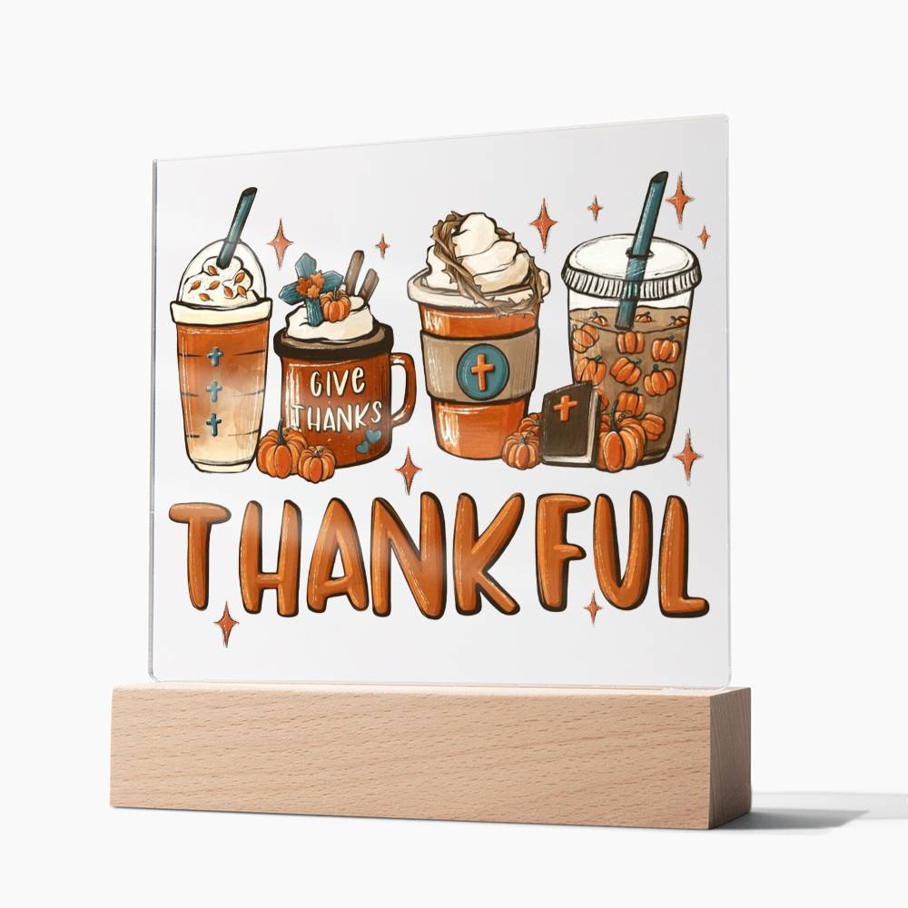 Thankful - Acrylic Square Plaque