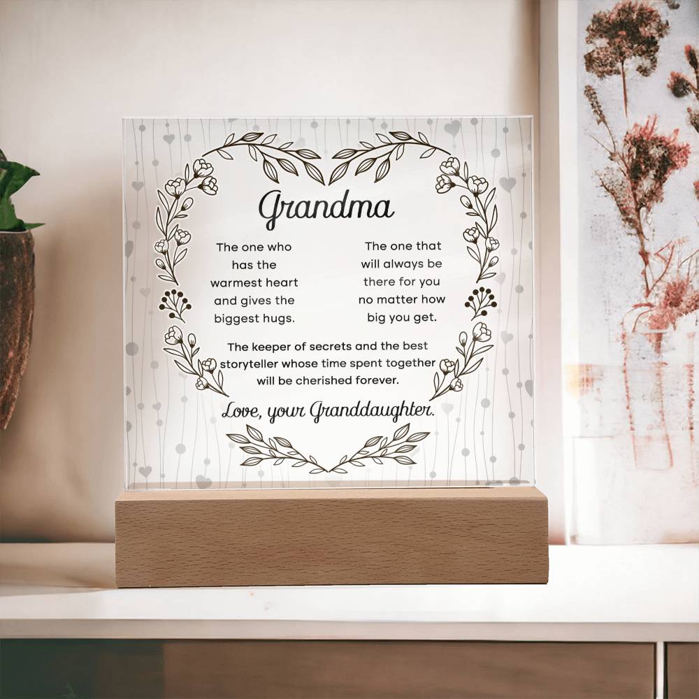 Grandma- Cherished Forever Acrylic Square Plaque